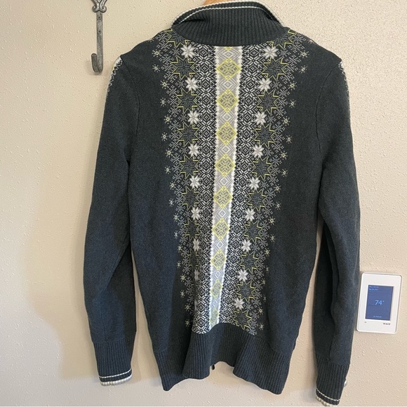 Eddie Bauer Zip Up Fair Isle Nordic Cardigan Sweater Jacket - Picture 6 of 7